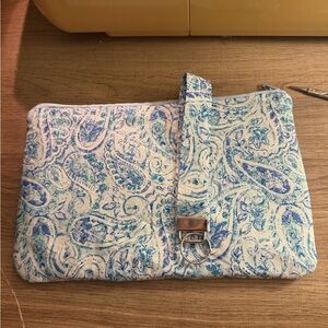 Blue Paisley Women's Clutch with matching key fob